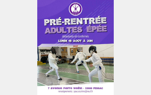 Pré rentrée adultes épée 