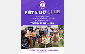 Fête du club et Assemblée Générale 2026