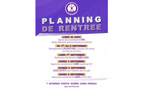 Saison 2025 2026 - Les infos !!