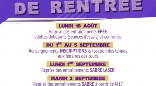 Saison 2025 2026 - Les infos !!